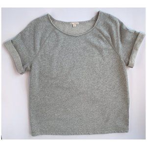 Raglan Sweatshirt Short Sleeve Heather Gray Top
